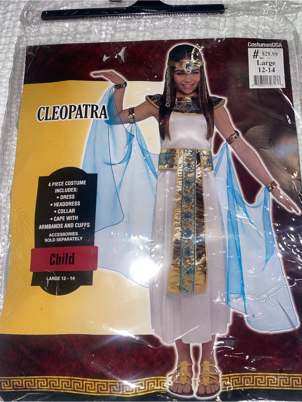 Cleopatra kids costume Halloween size large age 12 - 14 NEW
